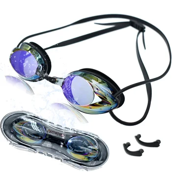 Очила за плуване с защита срещу замъгляване и виолетови с ультранизким дизайн профил за Възрастни Мъже Жени Младежи Деца Детски триатлон