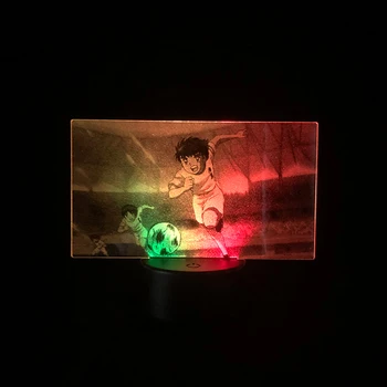 Дистанционно Управление с два цвята Лампа Капитан Цубаса Озора Цубаса Японското Аниме и Манга Стръмен Led нощна светлина в два цвята 3D Лампа Настолна Детска