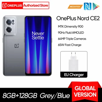 OnePlus Nord CE 2 CE2 5G Смартфон 8 GB 128 GB Мобилни телефони 65 W Бързо зареждане на MTK Dimensity 900 Android 64MP OnePlus Nord CE2