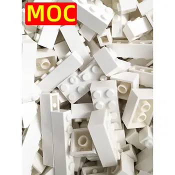 Строителен блок с фини частици основен тухла бяла модел MOC аксесоари САМ building е съвместим с тухлени обемни части
