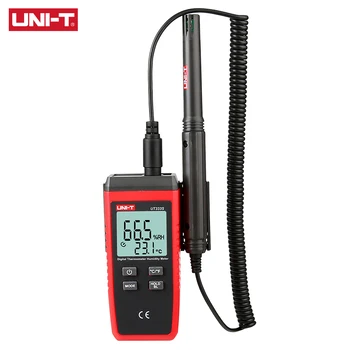 UNIT UT333S Мини Измерване на Температурата И Влажността на Външен LCD Влагомер с Подсветка, Блок Индикация за претоварване, Преобразовательный Влагомер