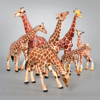 Модели на Жирафи Пластмасова Симулационни играчки Фигурки на Горски животни Фигурки за Декорация Колекция За Дома Детски Играчки Подарък