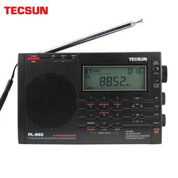 Tecsun PL-660 Airband Radio високо-чувствителен приемник, FM/MW/SW/LW Цифров Стерео Тунинг със силен звук и широк диапазон на приемане