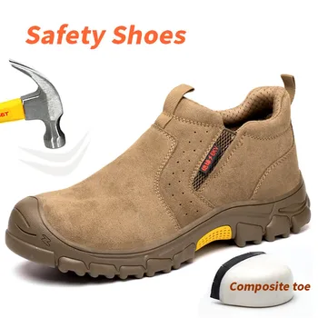 защитни обувки кожени обувки с бомбе от композитни влакна, за работници мъже, заварчик, кевларовая защита от пробиви, заваряване без връзки, зима