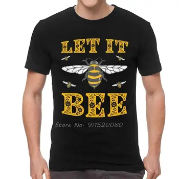 Тениска Let It Bee с Биоразнообразие, Мъжки Памучен тениска с принтом, Градинска тениска с Къс ръкав, Тениски за защита на околната среда, Върхове