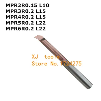 MPR2R0.15 L10/MPR3R0.2 L15/MPR4R0.2 L15/MPR5R0.2 L22/MPR6R0.2 L22, нарезание канали твердосплавными инструменти с малки дупчици