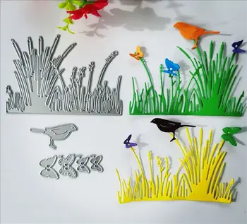 Цветя, растения, пеперуди и птици Метални Режещи Печати за DIY Албум за Scrapbooking Хартиени Картички Декоративни Изделия Релеф Die