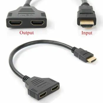 HDMI-съвместим 2 Двоен Y-образна ивица на 1080P HDMI-съвместим V1.4 Кабел-адаптер с два конектори от 1 до 2 изхода