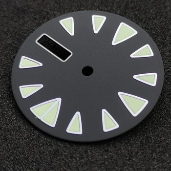 Черно Стерилна Циферблат Часа 28,5 мм Супер C3 Светещи Маркери Прозорец Датата на Детайли за Часовници, Подходящи за автоматичен Механизъм NH36
