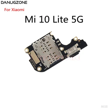 10 бр./лот За Xiaomi Mi 10 Lite 5G USB Докинг станция За Зареждане на Порт на Конектор Jack Конектор Таксата за Зареждане Слот за Тава СИМ-карта Гъвкав Кабел