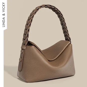 Дамска Чанта от естествена кожа 2022Korea, Модни Висококачествена Дамска Чанта за Подмишниците, Женствена Чанта От Телешка Кожа За Релаксация, Чанта на рамото