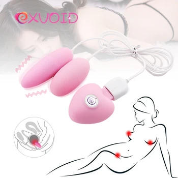 EXVOID Яйце Вибратор G-Spot Масажор USB Зареждане Стимулатор на Клитора Секс Играчки за Жени, Двоен Скок Яйце Вибратори за Жени