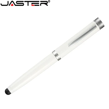 JASTER USB флаш устройство Със сензорен екран, Устройства За Съхранение на Химикалки, Бяла метална Карта Памет, Творчески Бизнес подарък, Флаш памет, 64 GB, 32 GB, 16 GB