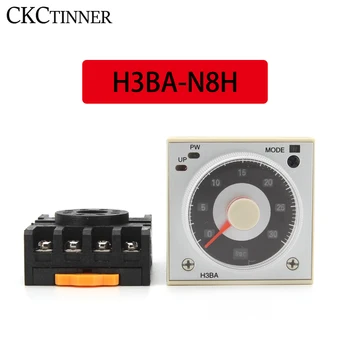 H3BA-N8H 8PIN 50/60 Hz 2NO2NC време на 1,2 с до 300 Ч 48*48 мм DC12V DC24V AC110V AC220V Многофункционално реле твердотельное