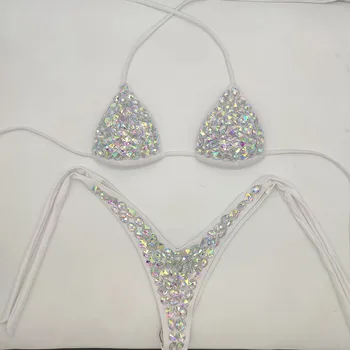 2020 Венера ваканция, планински кристал, бикини комплект диамант бански костюми са секси женски бански нов стил bling камъни плажно облекло