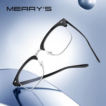 MERRYS DESIGN Мъжки Анти-Сини Лъчи, Блокер на Компютърни Очила, Модерен Квадратни Очила S2409FLG