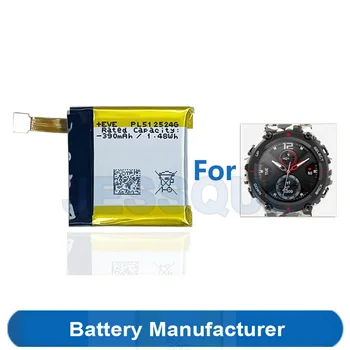 Оригинална батерия 390 ма PL512524G PL502524V за Huami Amazfit Тиранозавър T-rex Pro Verge Lite A1918 A1801 GTR A1808 Batterie