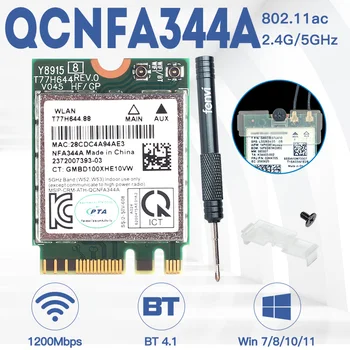 867 Mbit/с Qualcomm Atheros QCNFA344A Безжична Мрежова карта Wi-Fi 802.11 ac БТ 4.1 QCNFA344A Двухдиапазонная карта Wi-Fi NGFF