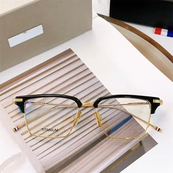 Ню Йорк Марка води до пренебрегване том Дизайнерски Очила В Рамки Ретро Квадратни Титанови Точки TBX422 Синя Светлина Рецепта Оптични Очила