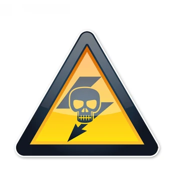Обърнете внимание на електрически етикети с предупреждение за сигурност, аксесоари за автомобилни стикери, 14 см*12 cm