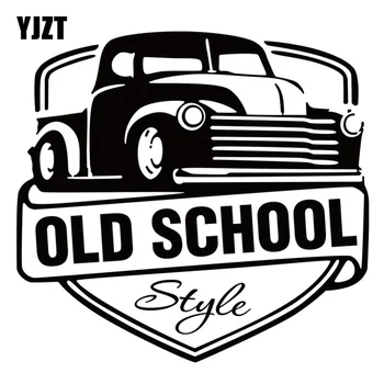 YJZT 14,7 Х 13,9 СМ старата школа Стил Vinyl Стикер На Колата Стикер Творчески Cartoony Модел Черен/Сребрист 4C-0279