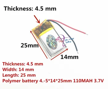 най-добрият батерия марка Размер 451425 3,7 110 mah Литиево-полимерна Батерия с Защитна цена За Bluetooth MP3 MP4, MP5 GPS Digital F