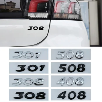 Логото на стикер икона емблема на етикети лепило багажника на Колата метал задна за Пежо 206 207 301 307 308 408 508 2008 3008 4008 5008 Аксесоари GT