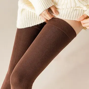Модерен Есенно-зимни Топли Тънки Нескользящие Чорапи, Дамски Чорапогащи Над Коляното За Момичета, Женски Женски