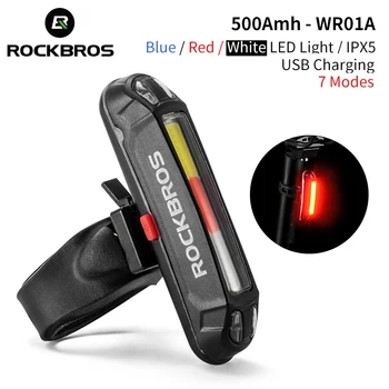 ROCKBROS Велосипеден Фенера Водоустойчив Велосипеди Заден Фенер LED USB Акумулаторна Защитен Задна Светлина За Езда Предупреждение на Седлото на Мотора Задна Светлина