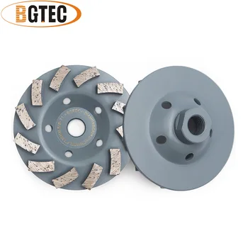 BGTEC 2 елемента 4-инчов Диамант Турбо Редица Шлайфане Кръг на 100 mm дискове за Шлайфане на бетон, зидария, строителни материали